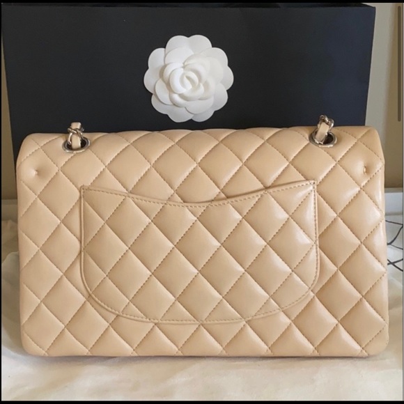 CHANEL CLASSIC LAMBSKIN DOUBLE FLAP MEDIUM BAG - Picture 3 of 14